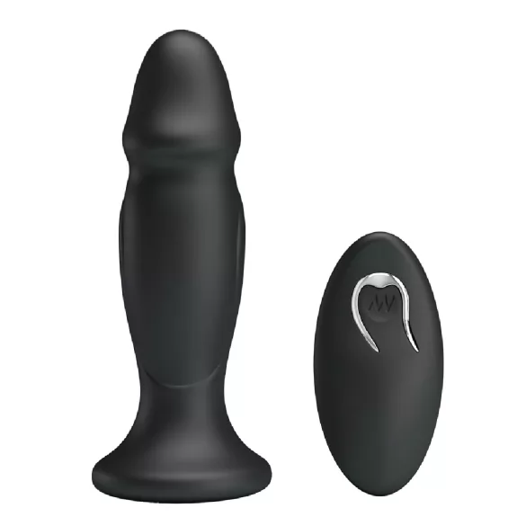 MR. PLAY - análny vibrátor na diaľkové ovládanie - dobíjací - čierny