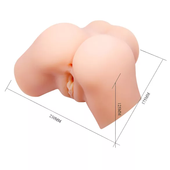 Crazy Bull - realistický vibračný masturbátor zadoček - telová farba