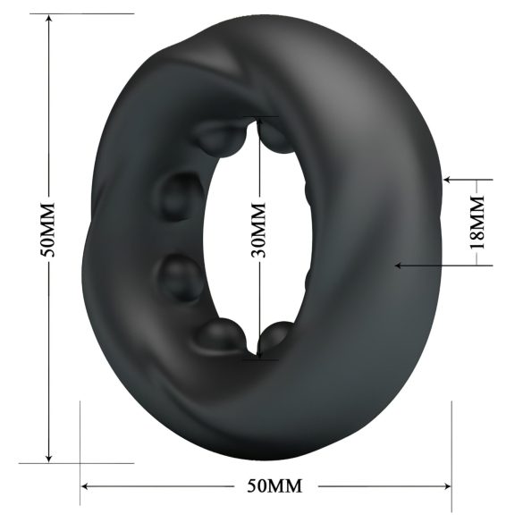 Crazy Bull - vibračný erekčný krúžok - stimulácia - čierny