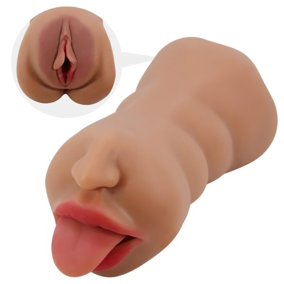 Crazy Bull - masturbátor ústa a vagína - realistický - telová farba