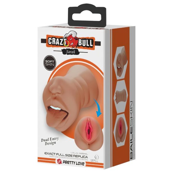 Crazy Bull - masturbátor ústa a vagína - realistický - telová farba