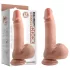 Dual Density - realistický dildo s prísavkou a semenníkmi - 18 cm (telová farba)
