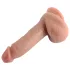 Dual Density - realistický dildo s prísavkou a semenníkmi - 18 cm (telová farba)