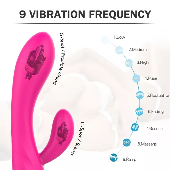 Sex HD Muses - vibrátor nabíjateľný vodotesný s ohrevom - ružový