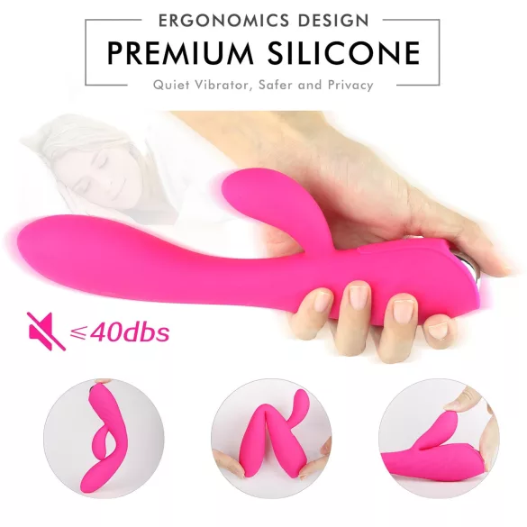 Sex HD Muses - vibrátor nabíjateľný vodotesný s ohrevom - ružový
