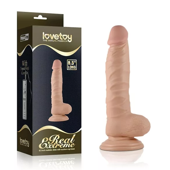 Lovetoy Real Extreme - realistický dildó s prísavkou - 21 cm - telová farba