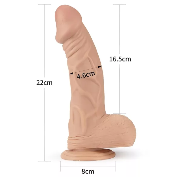 Lovetoy Real Extreme - dildo s prísavkou - 23 cm (prírodné)