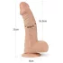 Lovetoy Real Extreme - dildo s prísavkou - 23 cm (prírodné)