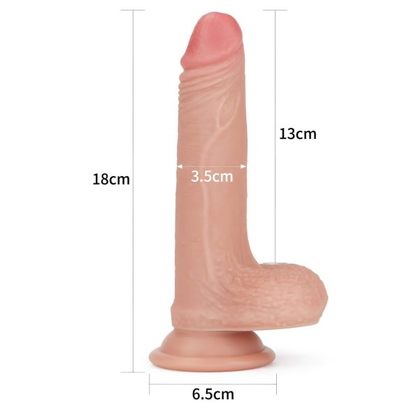 Lovetoy Nature Cock - realistický dvojvrstvový dildo - 18cm (prírodný)