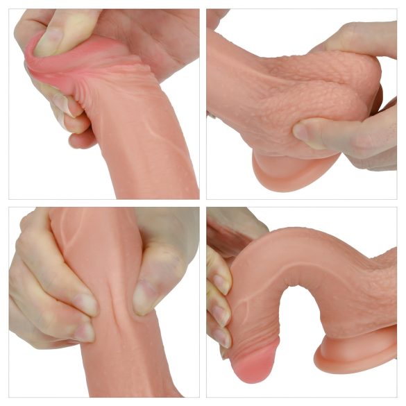 Lovetoy Nature Cock - realistický dvojvrstvový dildo - 18cm (prírodný)