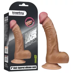   Lovetoy - realistický zahnutý dildo - 20 cm - telová farba