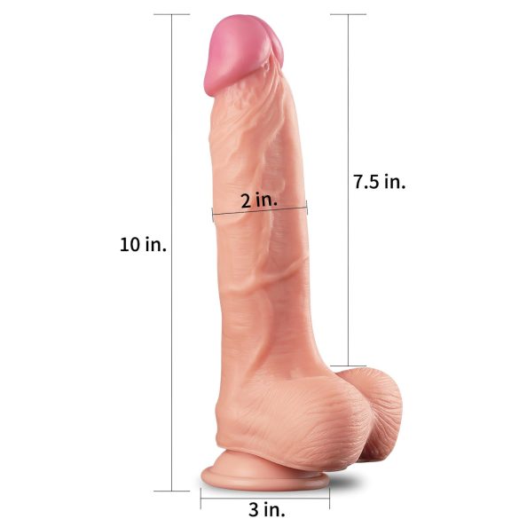 Lovetoy - realistický dildo - dvojvrstvové - 25 cm - telová farba