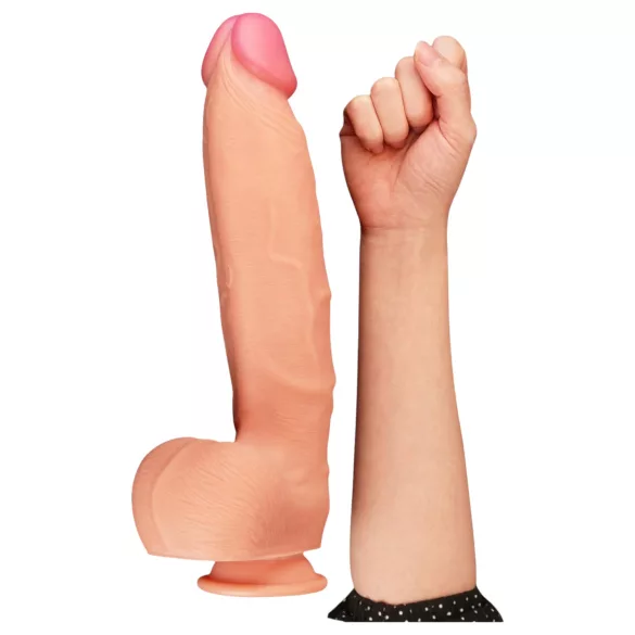 Lovetoy - realistický dvojvrstvový dildo - 30 cm - telová farba