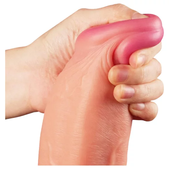 Lovetoy - realistický dvojvrstvový dildo - 30 cm - telová farba