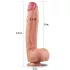 Lovetoy - realistický dvojvrstvový dildo - 30 cm - telová farba