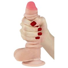   Lovetoy Sliding-Skin - dvojvrstvové dildo - 18 cm (prírodná farba)