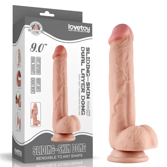 Lovetoy - realistický dvojvrstvový dildo - natúr - 23 cm