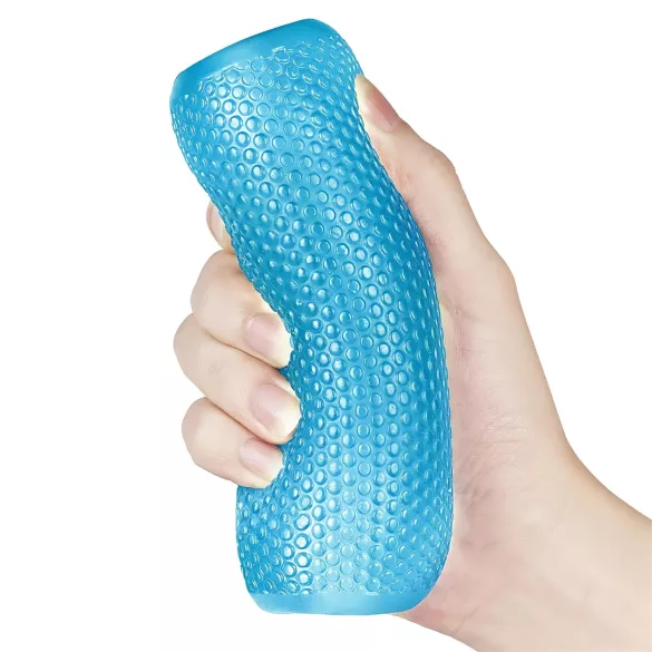 Lovetoy - obojstranný masturbátor pre mužov - vrúbkovaný povrch - modrý