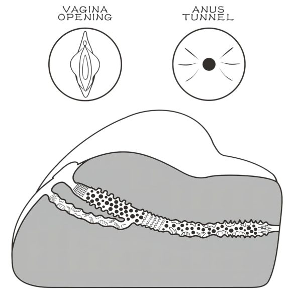 Lovetoy Streetgirl's - umelá vagína a anál torzo - natur