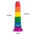 Lovetoy Prider - realistický dildo - 19 cm - dúhové
