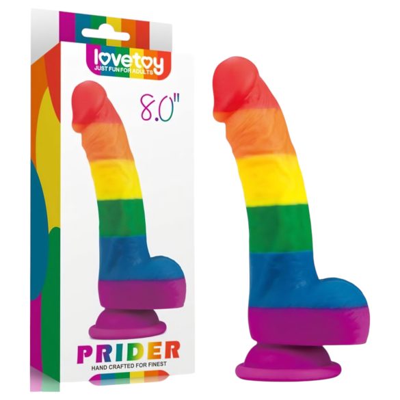 Lovetoy Prider - realistický silikónový dildo - 19cm (dúhový)