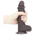 Lovetoy Sliding-Skin - dvojvrstvové dildo - 18 cm (hnedé)
