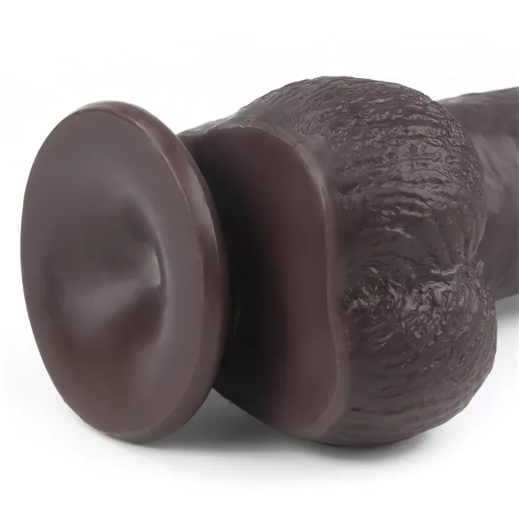 Lovetoy - realistický dvojvrstvový dildo - 23 cm - hnedá