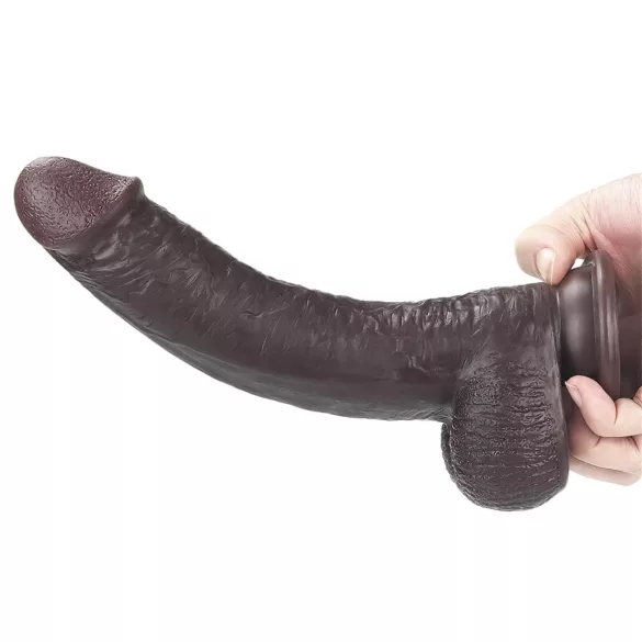 Lovetoy - realistický dvojvrstvový dildo - 23 cm - hnedá