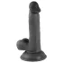 Mr. Rude - realistický dildo s prísavkou a semenníkmi - 17 cm - čierny