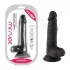 Mr. Rude - realistický dildo s prísavkou a semenníkmi - 19 cm - čierny