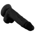 Mr. Rude - realistický dildo s prísavkou a semenníkmi - 19 cm - čierny