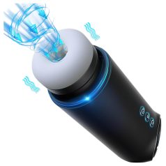   Leopard - masturbátor s pohybom hore-dole a saním - vibrácie - čierny