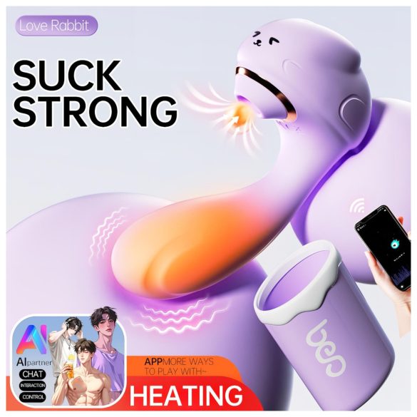 Leopard - vibrátor s prísavkou a vibráciou - fialový