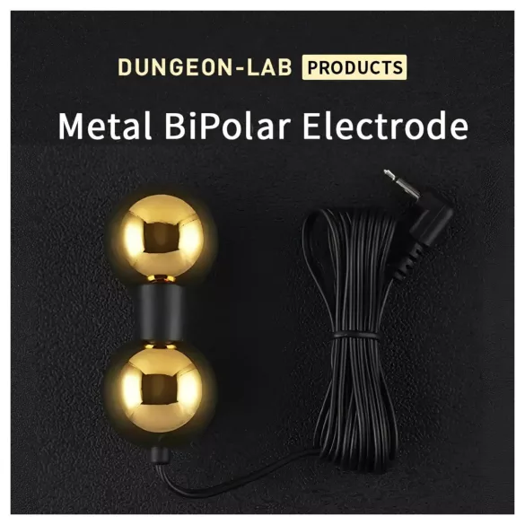 DG-LAB BiPolar B - bipolárna, presýpacích hodín tvarovaná kovová elektróda (zlatá)
