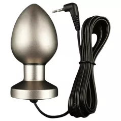   DG-LAB Matte Steel - dvojpólová oceľová elektro análna zátka (strieborná)