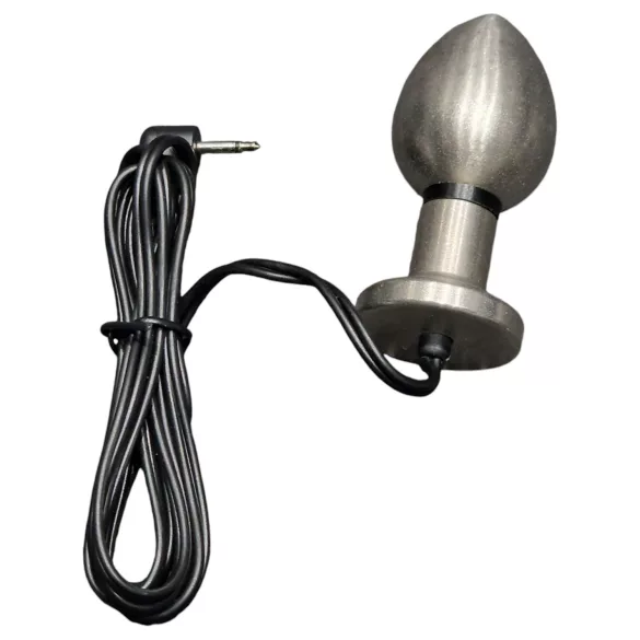 DG-LAB Matte Steel - dvojpólová oceľová elektro análna zátka (strieborná)