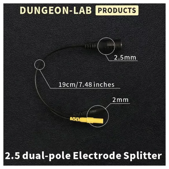 DG-LAB - rozdeľovač elektród z 2,5 mm zásuvky na 2 mm (čierny)