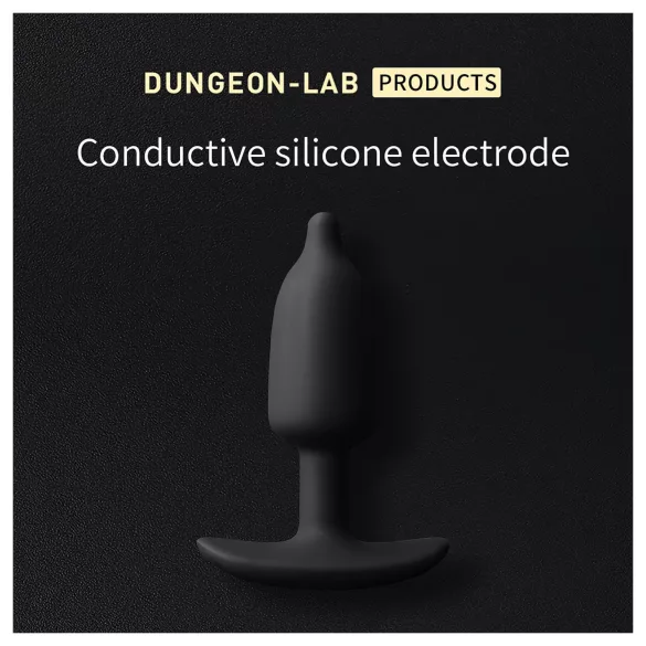 DG-LAB - dvojpólový, vodivý silikónový elektro análny kužel (čierny)