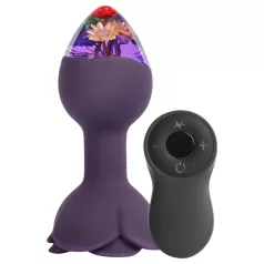   LOVISS Flower - análny vibrátor na diaľkové ovládanie (fialový)