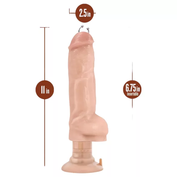Blush Bad Boy - vibrátor s piercingom - 33 cm - telová farba