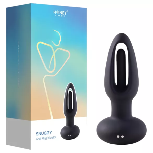 Honey Play Box - anál vibrátor s jazýčkom - čierny