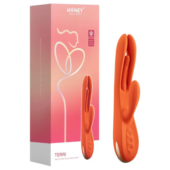 Honey Play Box Terri - vibrátor s jazýčkom a ramenom na klitoris - oranžový