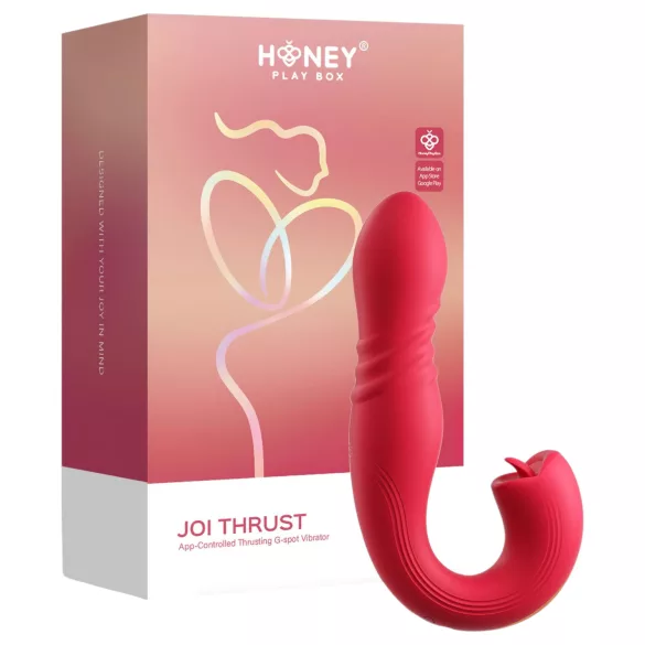 Honey Play Box Joi Thrust 2 - vibračný licker a prirážajúci vibrátor - červený