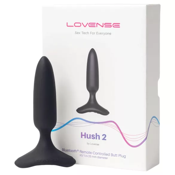 LOVENSE Hush 2 XS - malý análny vibrátor na batériu (25 mm) - čierny