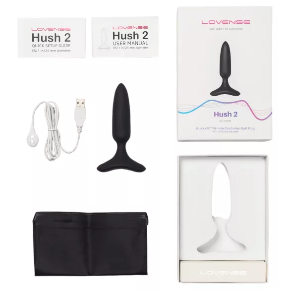LOVENSE Hush 2 XS - malý análny vibrátor na batériu (25 mm) - čierny