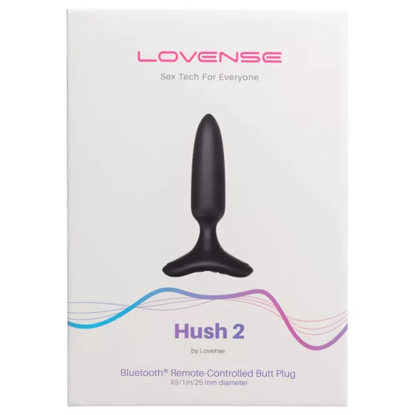 LOVENSE Hush 2 XS - malý análny vibrátor na batériu (25 mm) - čierny