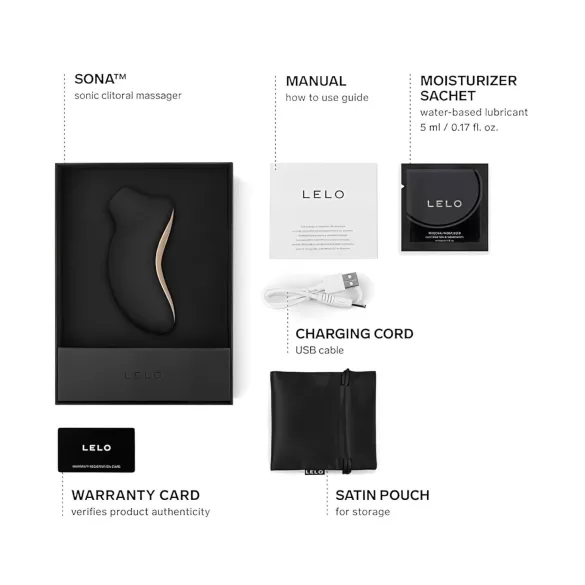 LELO Sona - stimulátor klitorisu s vlnami - čierny