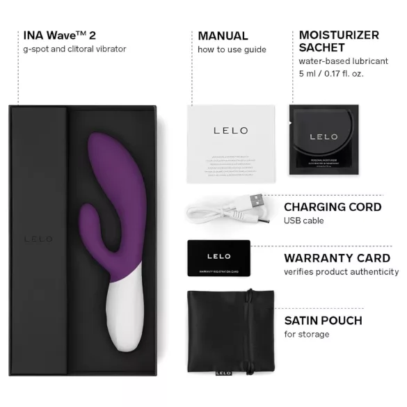 LELO Ina Wave 2 - vibrátor s akumulátorom - vodotesný - fialový