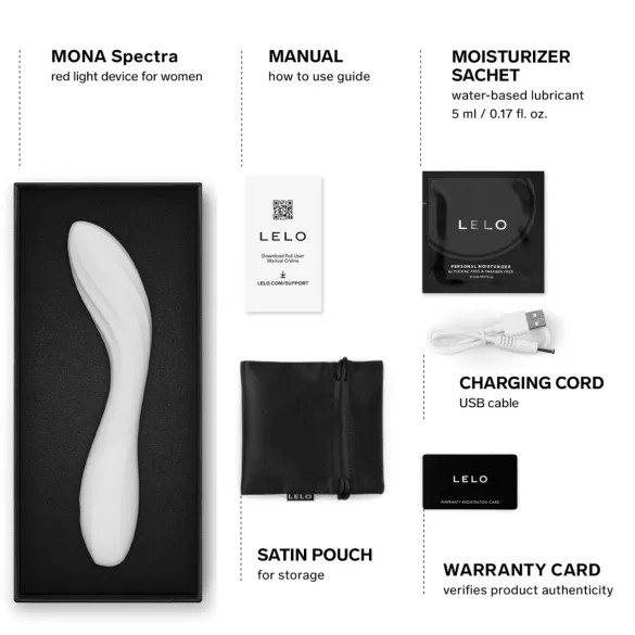 LELO Mona Spectra - inteligentný vibrátor na bod G s LED svetlom (biely)