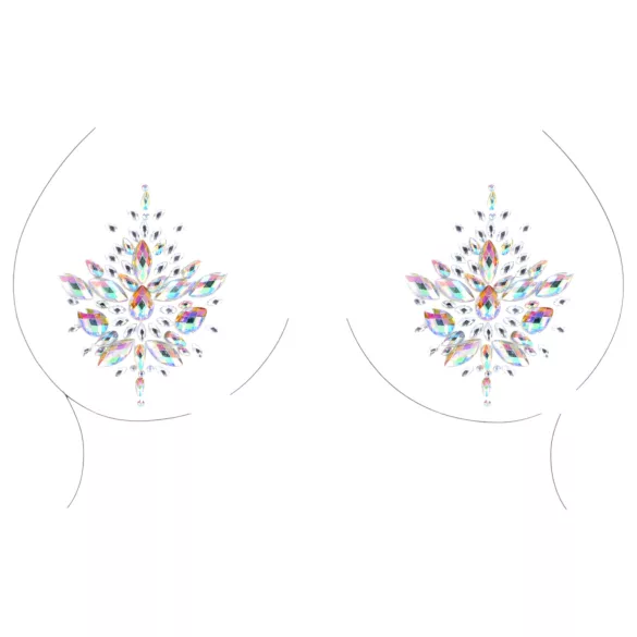 Le Désir - nalepovacie ozdoby na bradavky - lesklé - dúhové